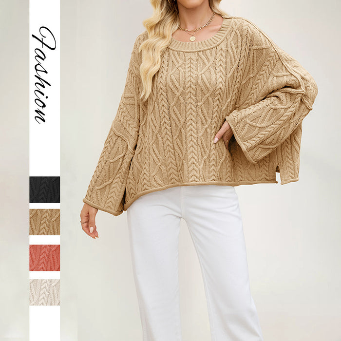 Womens Round Neck Knit Sweater