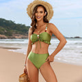 2025 new bead tether foreign trade split swimsuit women's cross-border explosion three-piece bikini bikini