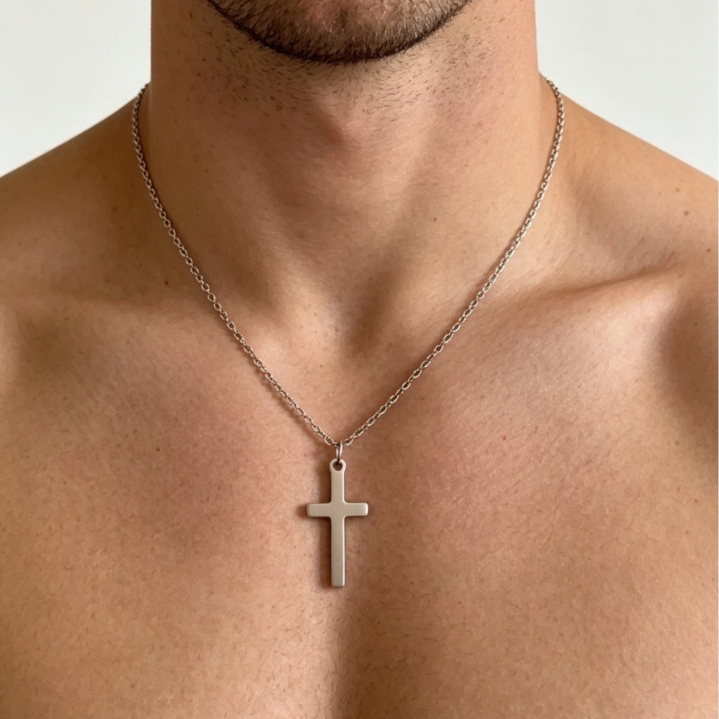 Minimalist Cross Titanium Steel Necklace