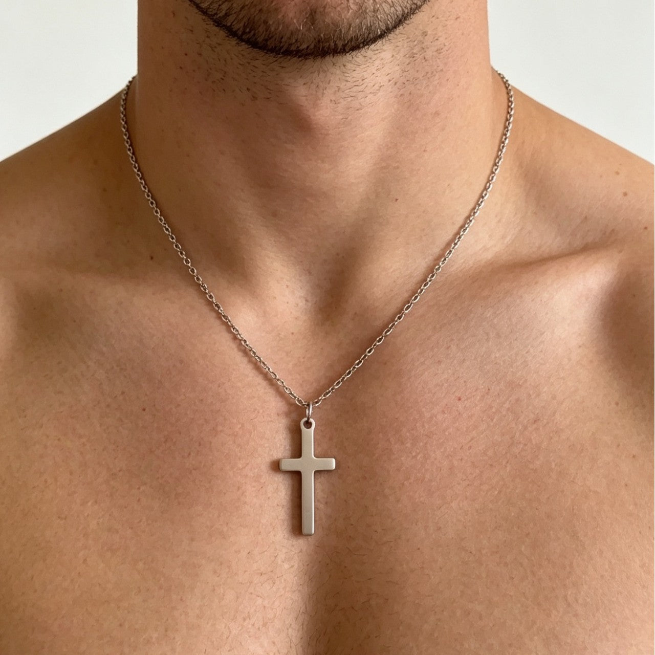 Minimalist Cross Titanium Steel Necklace