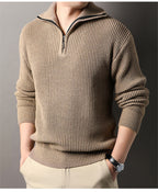 Pull en maille pour homme à col roulé et manches longues