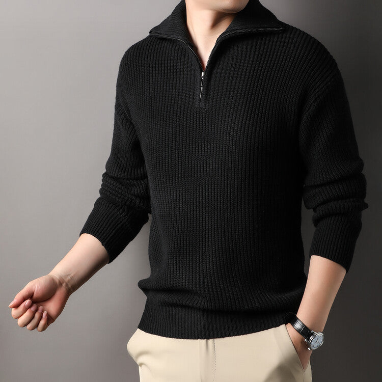 Suéter Tejido de Manga Larga con Cuello para Hombre - vista 6