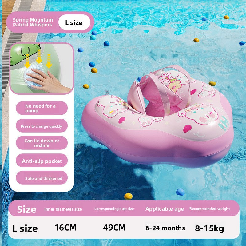 Bouée Bébé Gonflable avec Pare-Soleil et Conception Anti-Basculement