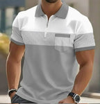 Polo pour homme avec impression 3D et fermeture au niveau du col