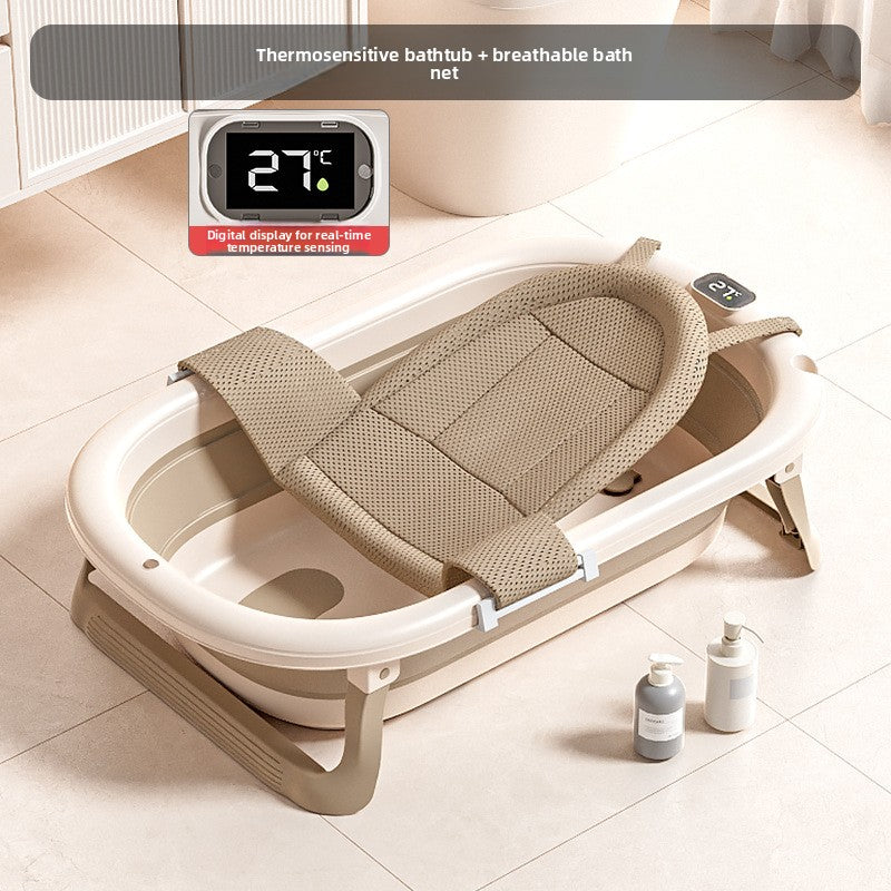 Baignoire Pliable pour Bébé avec Accessoires et Capteur de Température