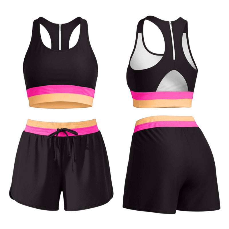 Womens Two-Piece Swimsuit Color Block Sportswear