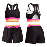 Womens Two-Piece Swimsuit Color Block Sportswear