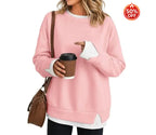 Sweat-shirt ample pour femme, à manches longues, doux et décontracté