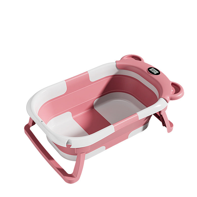 Baignoire pliante pour bébé avec capteur de température et tapis