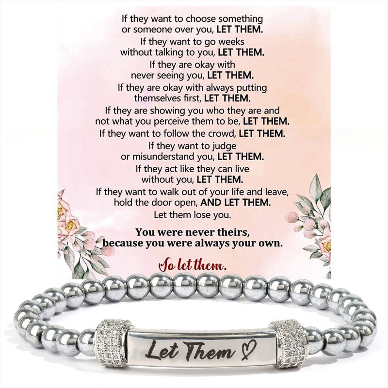 Stainless Steel Engraved Elastic Bracelet