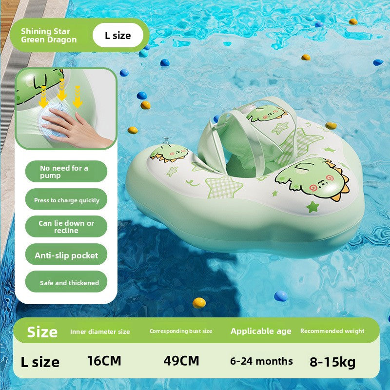 Bouée Bébé Gonflable avec Pare-Soleil et Conception Anti-Basculement