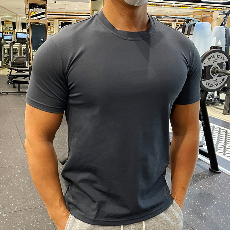 T-shirt Muscle Fit en coton pour homme Tailles S à 5XL