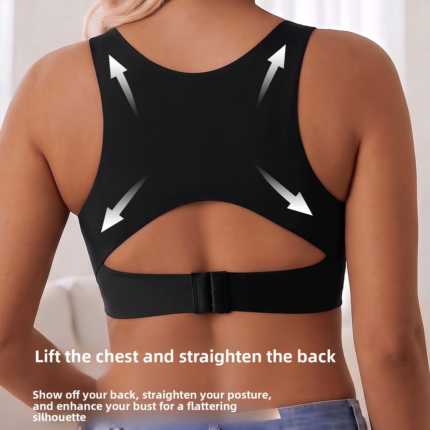 Fixed Cup Sports Bra with Antibacterial Fabric