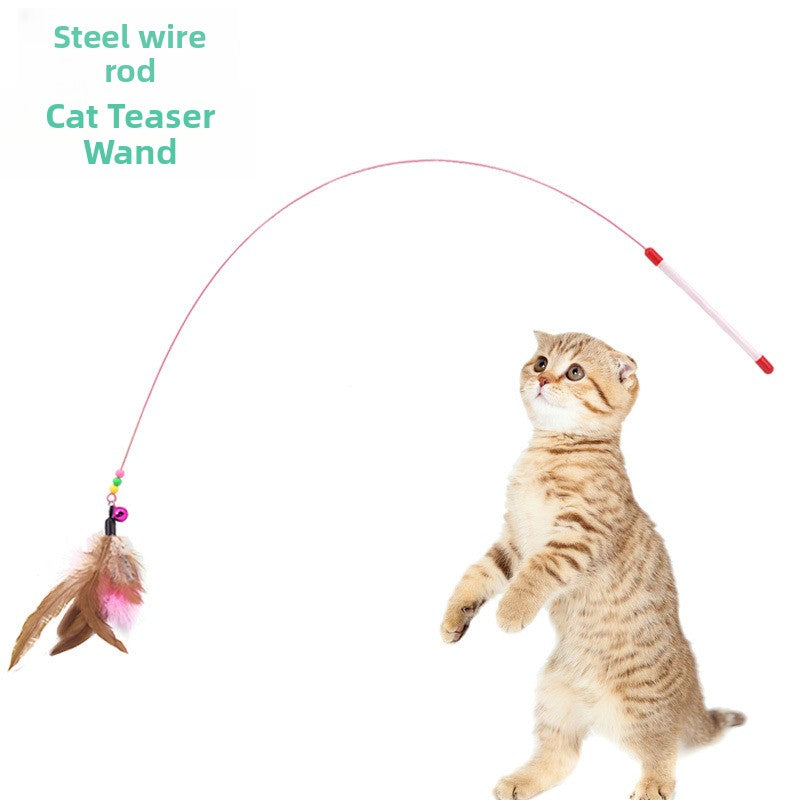 Juguete Interactivo para Gato con Plumas y Cascabel